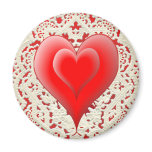 2 HEARTS & LACE by SHARON SHARPE Fridge Magnets
