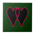 2 Hearts Together Black The MUSEUM Zazzle Gifts tiles