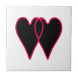 2 Hearts Together Black The MUSEUM Zazzle Gifts tiles