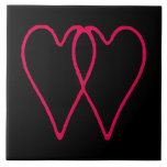 2 Hearts Together Black The MUSEUM Zazzle Gifts tiles