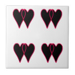 2 Hearts Together Black The MUSEUM Zazzle Gifts tiles