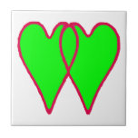 2 Hearts Together Green The MUSEUM Zazzle Gifts tiles