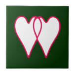 2 Hearts Together White The MUSEUM Zazzle Gifts tiles