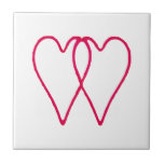 2 Hearts Together White The MUSEUM Zazzle Gifts tiles