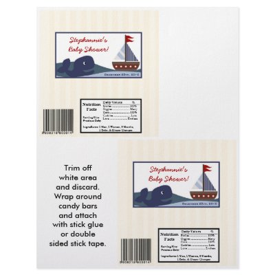 2 Hershey's Large Bar Wrapper Ahoy Mate Sailboat by AnnLeeDesigns