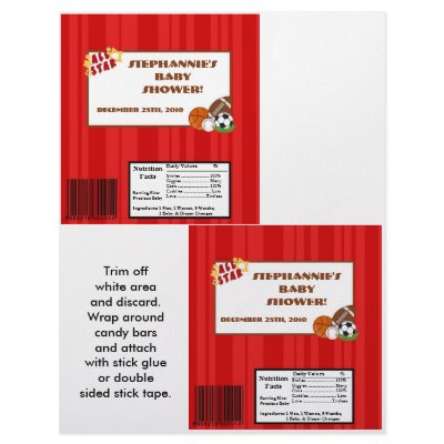 2 Hershey's Large Bar Wrapper All-Star Red Custom Flyer by AnnLeeDesigns