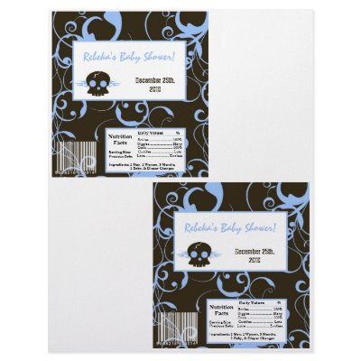 2 Hershey's Large Bar Wrapper Boy Blue Punk Skull by thepapergenius