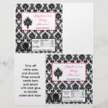 2 Hershey's Large Bar Wrapper Hot Pink Black Damas Full Colour Flyer