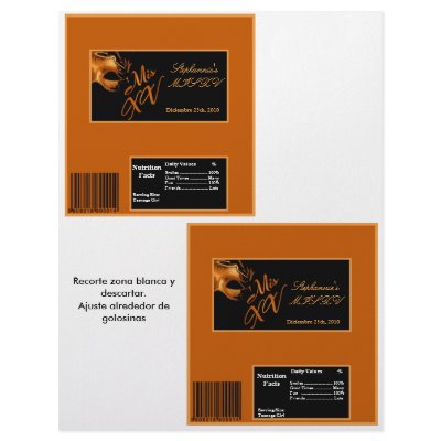 2 Hershey's Large Bar Wrapper Mis XV Orange by AnnLeeDesigns