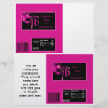 2 Hershey's Large Bar Wrapper Sweet 16 Hot Pink Flyer