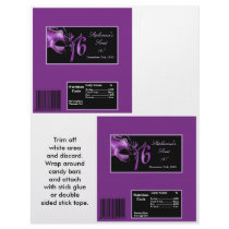 2 Hershey's Large Bar Wrapper Sweet 16 Purple