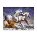 2 horses beach gallop post cards