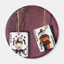 2 Joker's-Lucky Jokers-Wild Cards Fridge Magnets