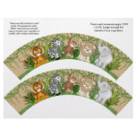 2 Jungle Monkey Personalised Cupcake Wrappers flyers