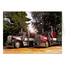 2 Kenworth W900As Note Card
