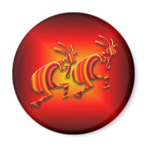 2 Kokopelli #73 Fridge Magnet