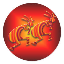 2 Kokopelli #73 Round Sticker