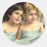2 Little Angels Draped in Blue - Sticker