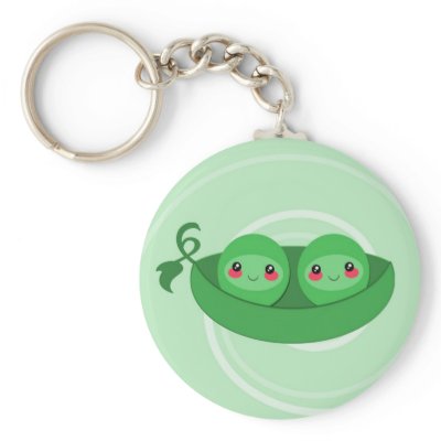 2 PEAS in a POD - keychain by zooboos