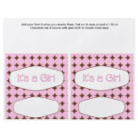 2 Pink Baby Shower Favour Custom Candy Bar Wrapper