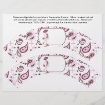 2 Pink Baby Shower Personalised Cupcake Wrappers Full Color Flyer