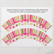 2 Polka Dot Birthday Personalise Cupcake Wrappers Personalised Flyer