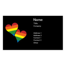 2 Rainbow Hearts Business Card Template