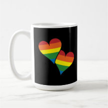 2 Rainbow Hearts Mugs