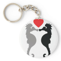 2 seahorses in love icon key chains