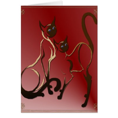 2 Siamese Kitties Card by MoreCats
