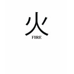 2-Sided Fire Kanji Ladie's Fitted T-Shirt