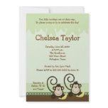 2 Silly Monkeys TWINS Jungle Monkey Baby Shower invitations