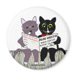 2 Smart Cats round  magnet