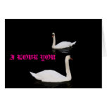 2 swans card, I LOVE YOU