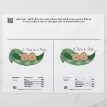 2 Twins Shower Candy Bar Wrappers Party Favours Flyers