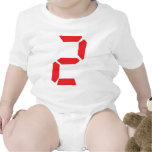 2 two red alarm clock digital baby bodysuits