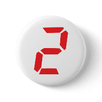 2 two red alarm clock digital button