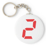 2 two red alarm clock digital keychains