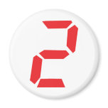 2 two red alarm clock digital fridge magnet