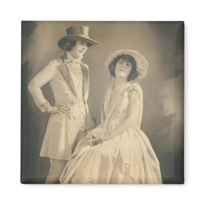 2 women couple in drag refrigerator magnets by amazingvintage