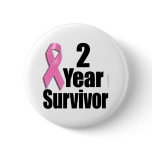 2 Year Breast Cancer Survivor Pinback Buttons