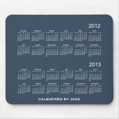 2 Year Calendar 2012 - 2013 Mousepads