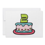 2 Year Old Birthday Cake Custom Invitations