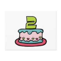 2 Year Old Birthday Cake Post Card