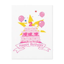 2 Year Old Birthday Cake Post Card