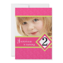 2 Year Old Birthday Party Invitations Zebra GIRL