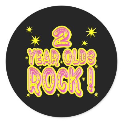 2 Year Olds Rock! (Pink) Sticker by TShirtDotCom