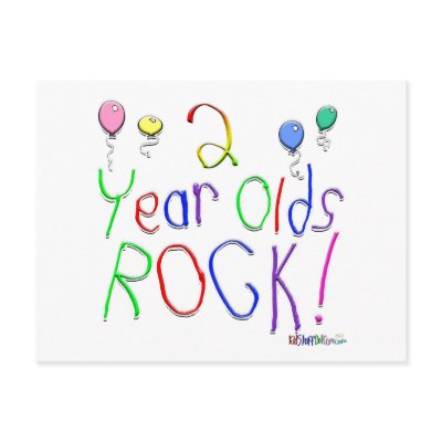 2 Year Olds Rock ! Postcards by BirthdaysRock