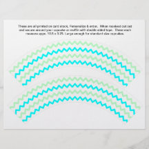 2 Zig zag Generic Personalise Cupcake Wrappers Full Color Flyer