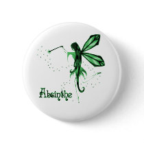 2D Absinthe Green Fairy Sketch Buttons